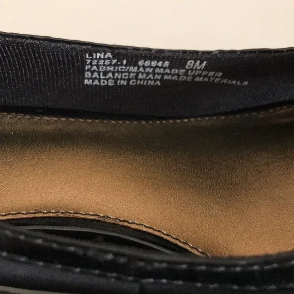 Life Stride Stylish Black Peep-Toe Flats. Size 8 M - Picture 4 of 9